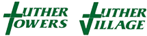 A black background with green letters and a cross.