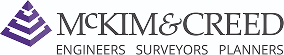McKim & Creed logo with purple emblem.