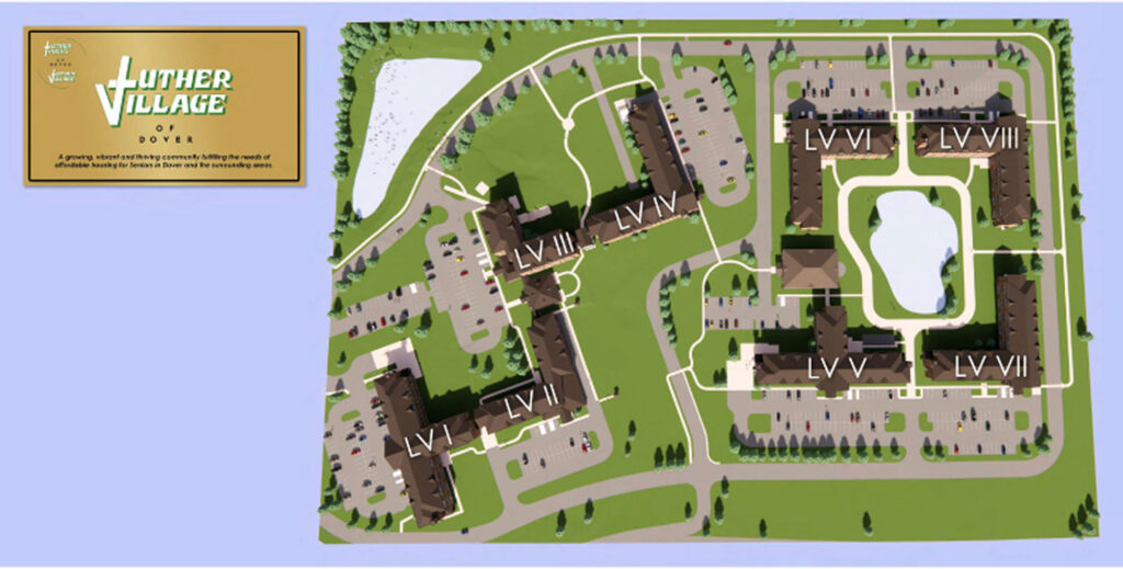Map of Luther Village residential layout.