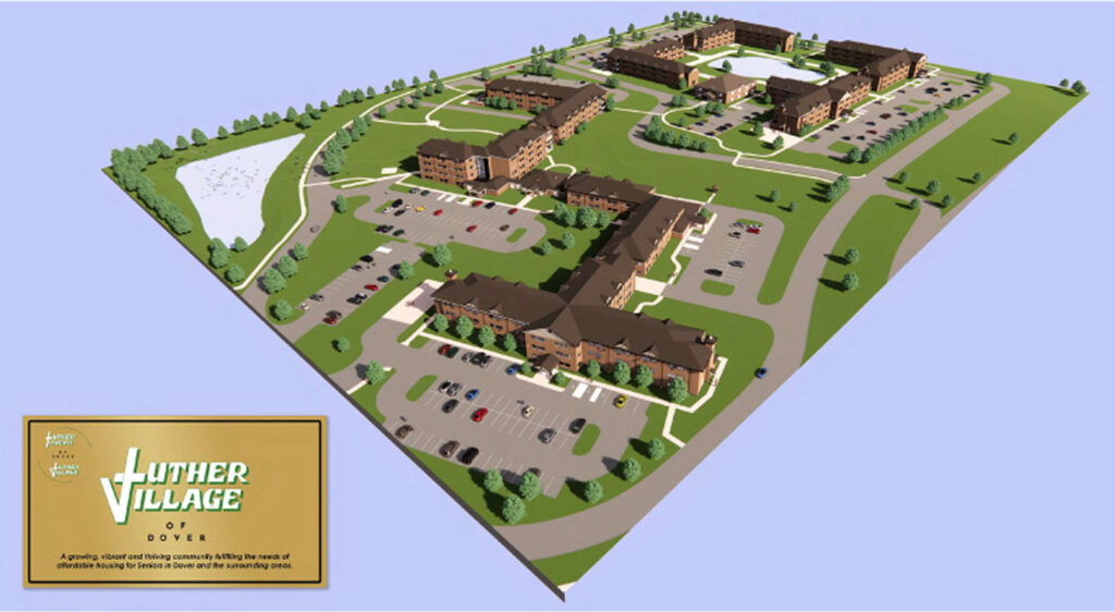 Luther Village retirement community aerial view.